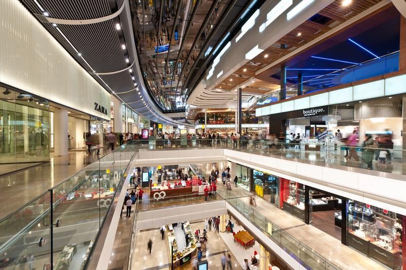 High street stores in Westfield Stratford, London Featuring