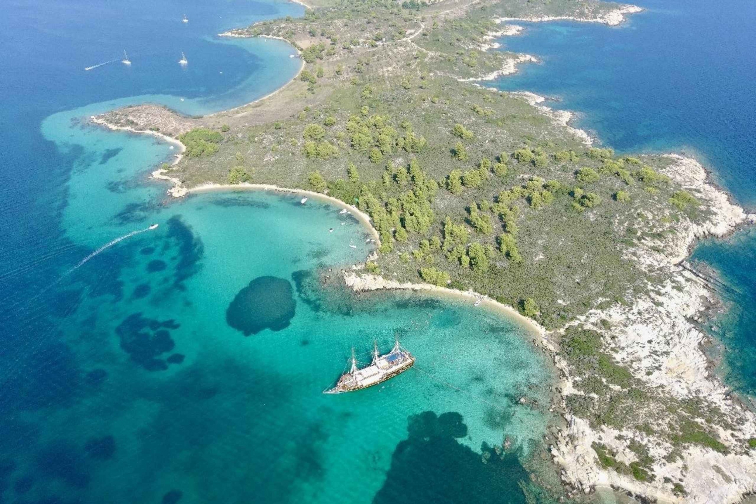 Chalkidiki: Cruise i Den blå lagune på en sjørøverbåt