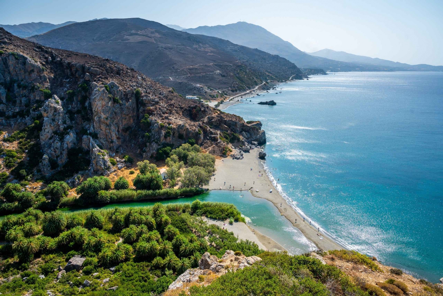 Escursione di un giorno alla spiaggia di Preveli e Damnoni e tour della città di Rethymno