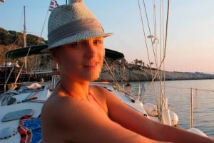 Kassandra: Sunset Sailing Boat Tour of Secluded Coves