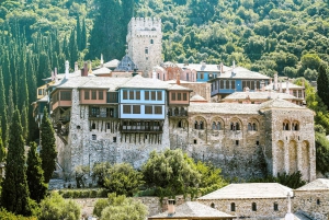 Thessaloniki: Ouranoupoli-Tagestour und Bootstour zum Athos