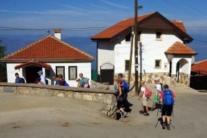 Walking mountain villages and beach afternoon, from Ohrid.