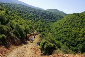 Walking mountain villages and beach afternoon, from Ohrid.