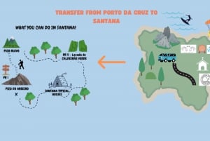 Transfer from Porto da Cruz to Pico Ruivo - Arieiro hike