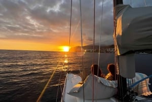 Sunset on a sailing boat