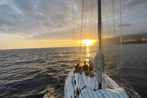 Sunset on a sailing boat