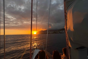 Sunset on a sailing boat