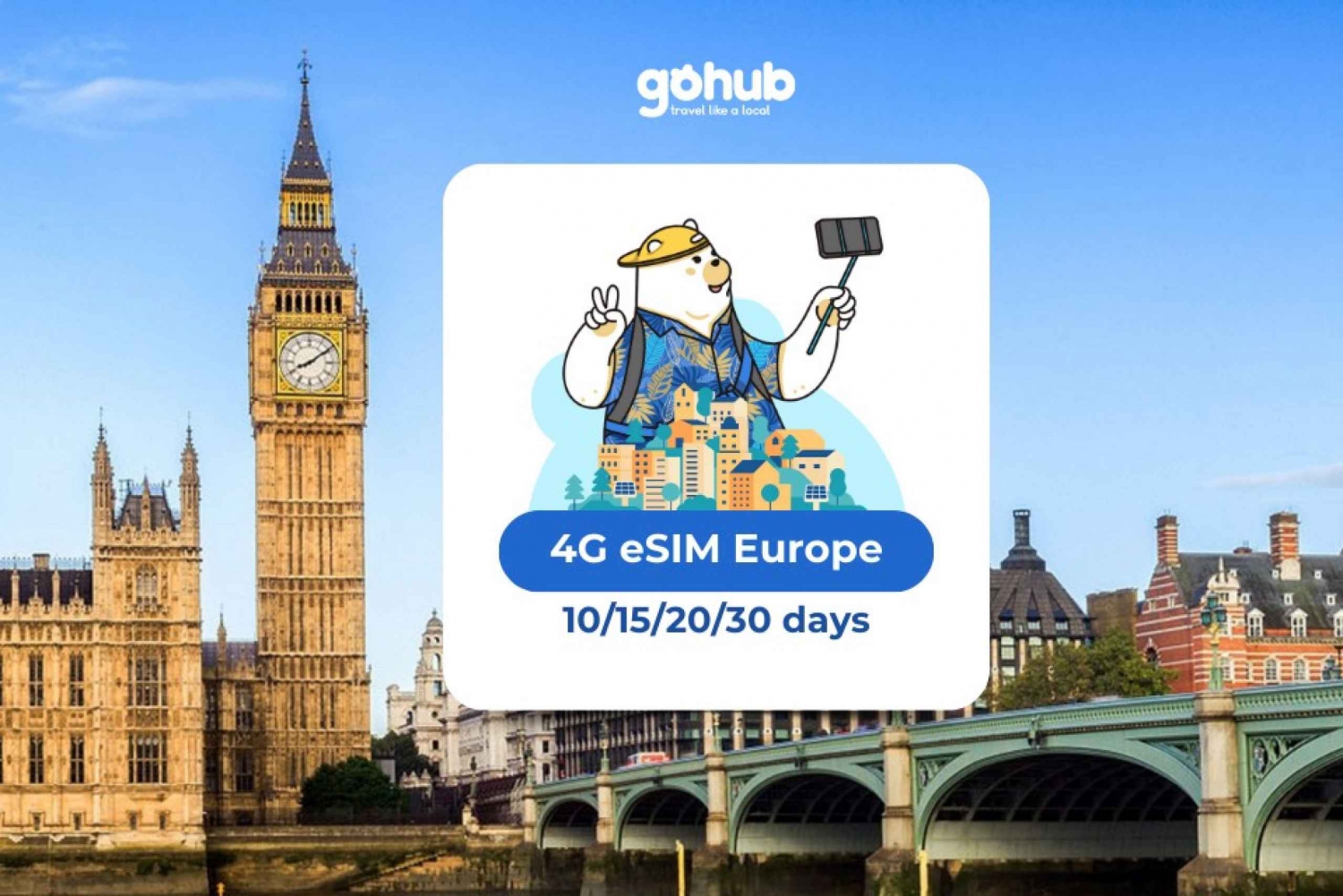 Europa: eSIM Mobile Data (33 lande) - 10/15/20/30 dage