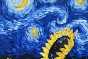 Madryt: Zajęcia malowania i popijania w Wine Gogh Glow Academy