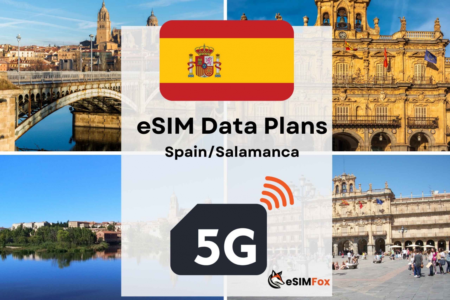 Salamanca: Plano de dados de Internet eSIM para a Espanha 4G/5G