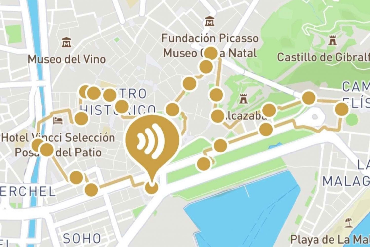 Audioguide City Walk Malaga for cruises (German & English)