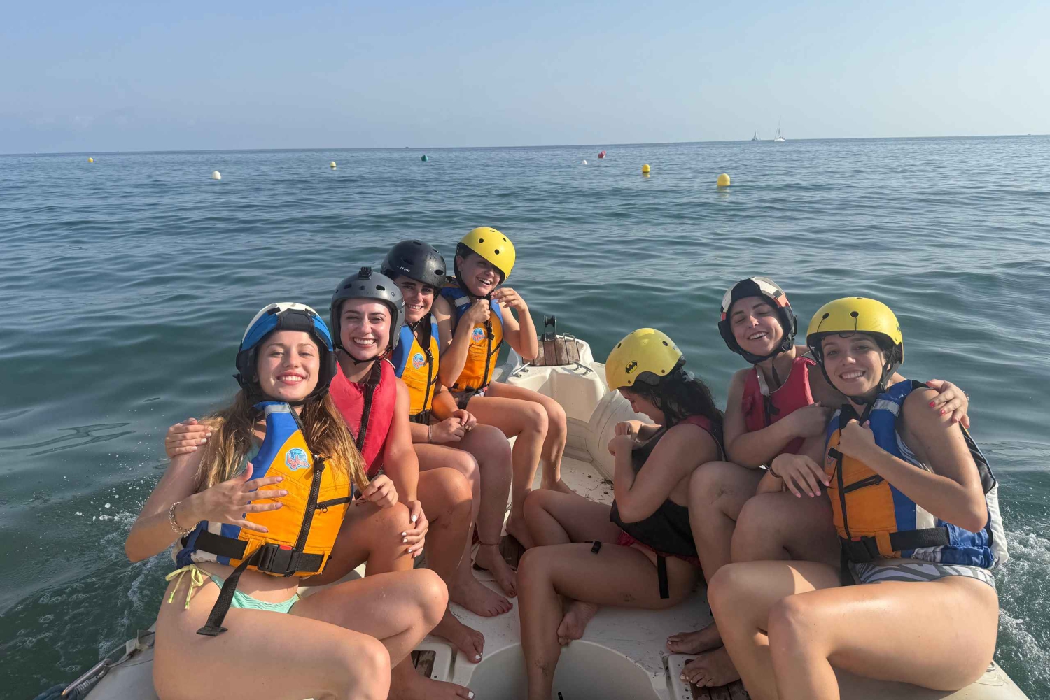 Banana boat in Malaga city, Playa del Palo