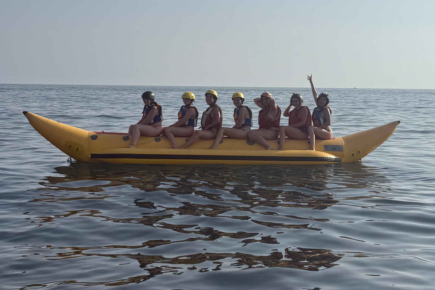 Banana boat in Malaga city, Playa del Palo