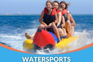 Banana boat in Malaga city, Playa del Palo