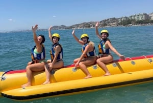 Banana boat in Malaga city, Playa del Palo