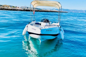 Benalmadena: 6-Seater Speedboat license-free Boat Rental
