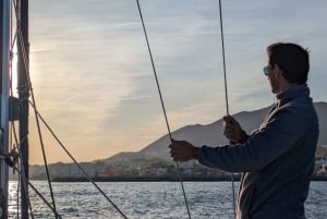 Day charter Benalmadena: views of the city in a sailboat.