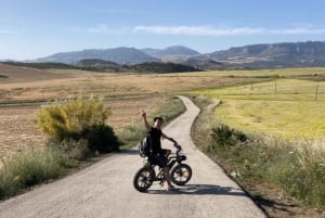 Bicicleta elétrica FAT nos Montes de Málaga e no campo