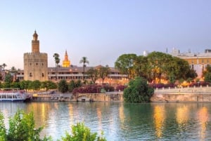 Desde Málaga: Guía de excursiones de un día a Sevilla Comentario en el autobús