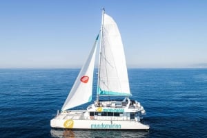 Malaga: Katamaran-Segelfahrt mit Schwimmen und optionalem DJ
