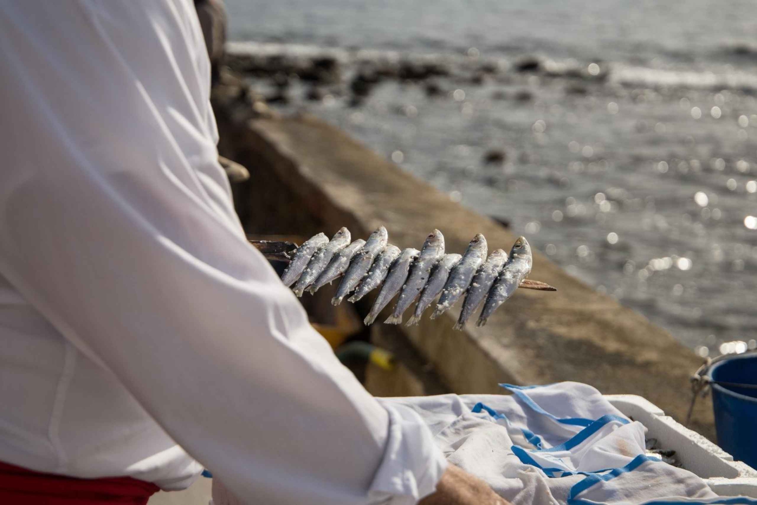 Malaga: Sardines On Skewers Show Cooking on the Beach