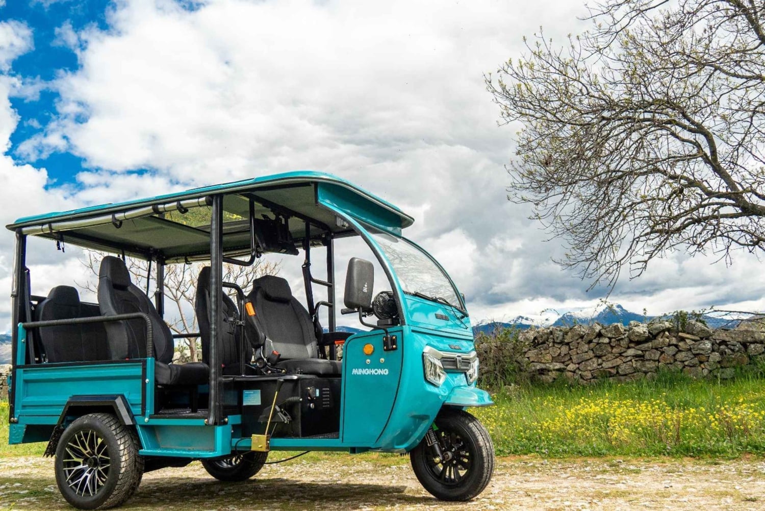 Malaga: Tuk tuk tour with gastronomic experience at El Pimpi