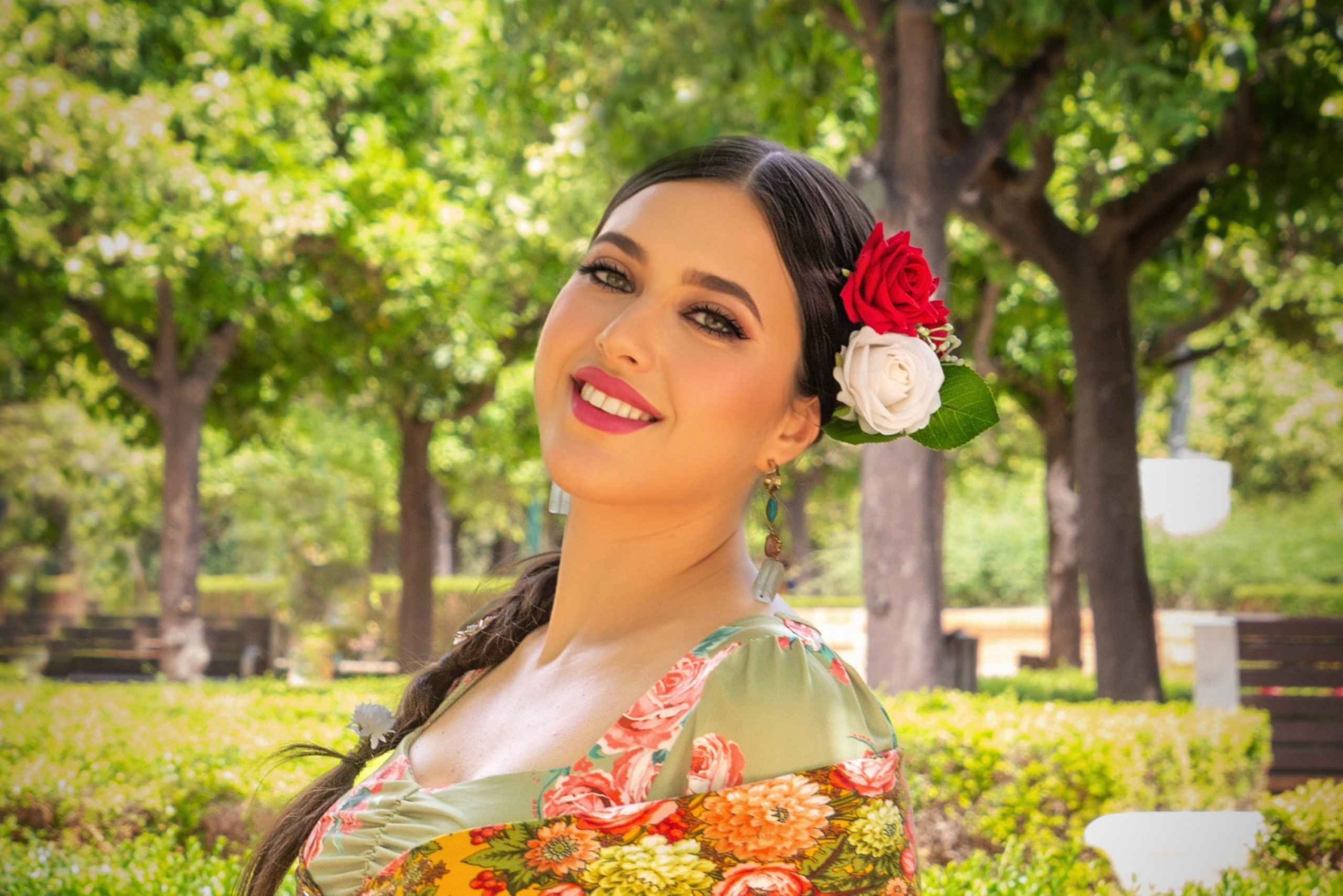 Fotografering med traditionel flamenco-kjole