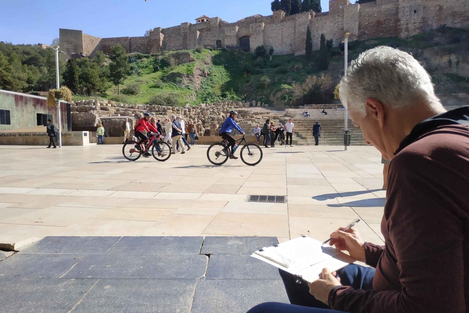 Watercolor painting in the historic center of Malaga