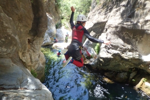 Från Yunquera: Privat canyoningtur till Zarzalones-kanjonen