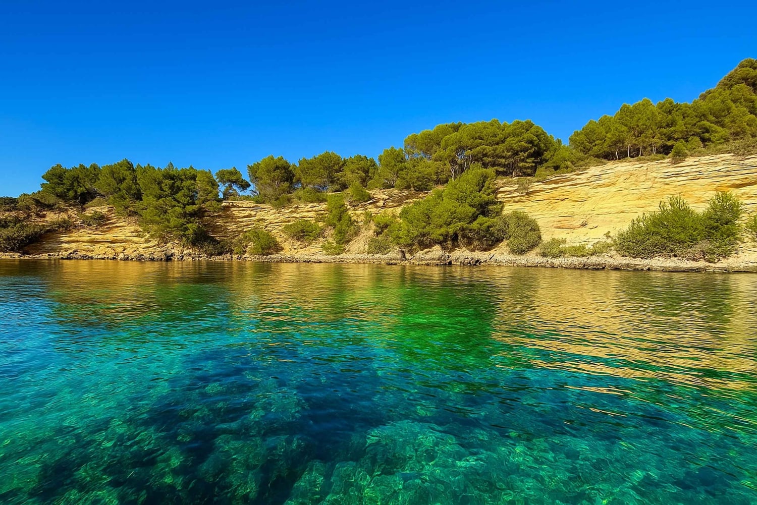 Can Picafort: paseo en barco privado de 2 horas: natación, snorkel y relax