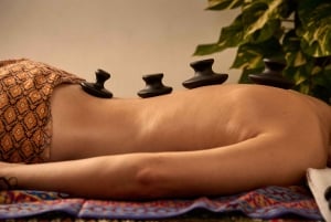 massagem com pedras quentes