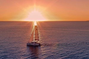 Majorque : dîner à bord d'un catamaran privé avec plongée en apnée et paddle surfing