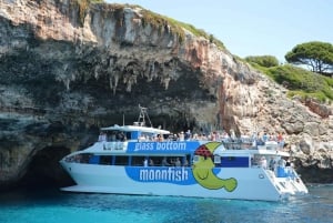 Mallorca: Bådtur langs østkysten i katamaran med glasbund