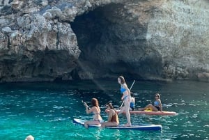 Mallorca: Diner aan boord van een privécatamaran met snorkelen en peddelsurfen