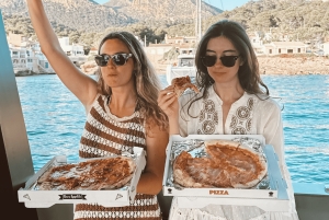 マヨルカ：サンセットピザボートツアー アンドラッチ - ドラゴンセラ + スノーケリング