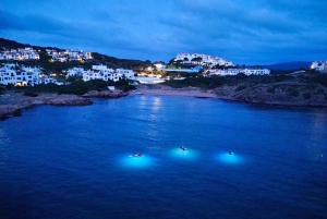 Paddle Surf com luzes Led ao pôr do sol em Menorca