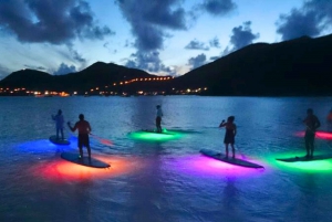 Paddle Surf com luzes Led ao pôr do sol em Menorca