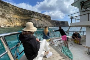 Fra Mellieħa-bugten: Gozo og bådtur i den blå lagune med svømmestop
