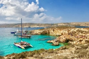 Tur til den blå lagune, strande og bugter på Comino og Malta