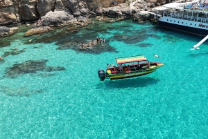 بلو لاغون مالطا، البحيرة الكريستالية، الكهوف، القارب السريع الخاص