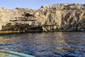 بلو لاغون مالطا، البحيرة الكريستالية، الكهوف، القارب السريع الخاص