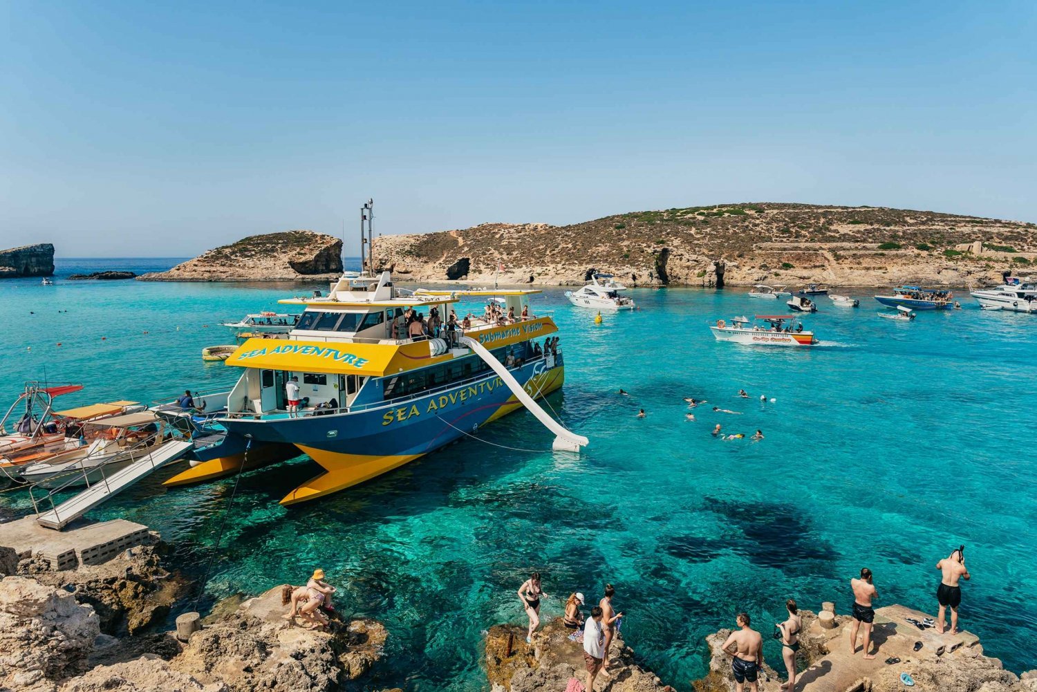 Bugibba: Gozo, Comino, and Blue Lagoon Sightseeing Cruise