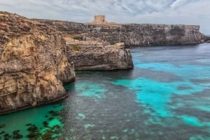 Grotte marine di Comino in motoscafo e biglietto per il bus Hop-On/Off Gozo