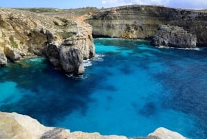 Grotte marine di Comino in motoscafo e biglietto per il bus Hop-On/Off Gozo