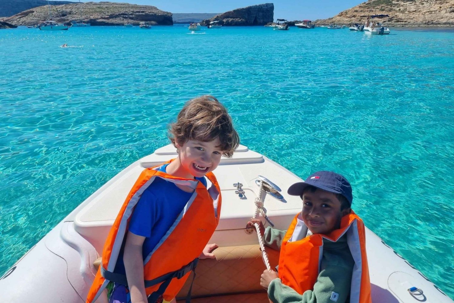 Visite privée en bateau du lagon bleu, du lagon de cristal et des grottes de Comino