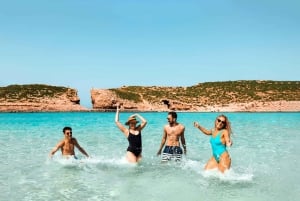 Desde Bugibba: Viaje de ida y vuelta a la Laguna Azul de Comino (CMO)