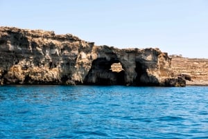 From Gozo:Around Comino, Blue Lagoon, Crystal Lagoon & Caves