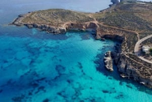 Z Gozo: Dookoła Comino, Błękitna Laguna, Kryształowa Laguna i jaskinie