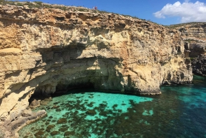 From Mellieha: Three Bay Cruise including the Blue Lagoon