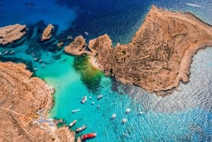 From St. Julian's: Comino and Blue Lagoon Trip by Speedboat